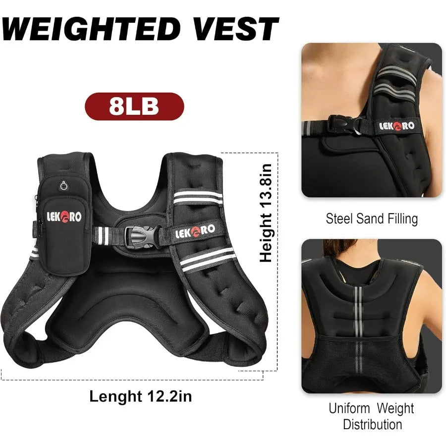 Adjustable 8lb Strength Training Vest