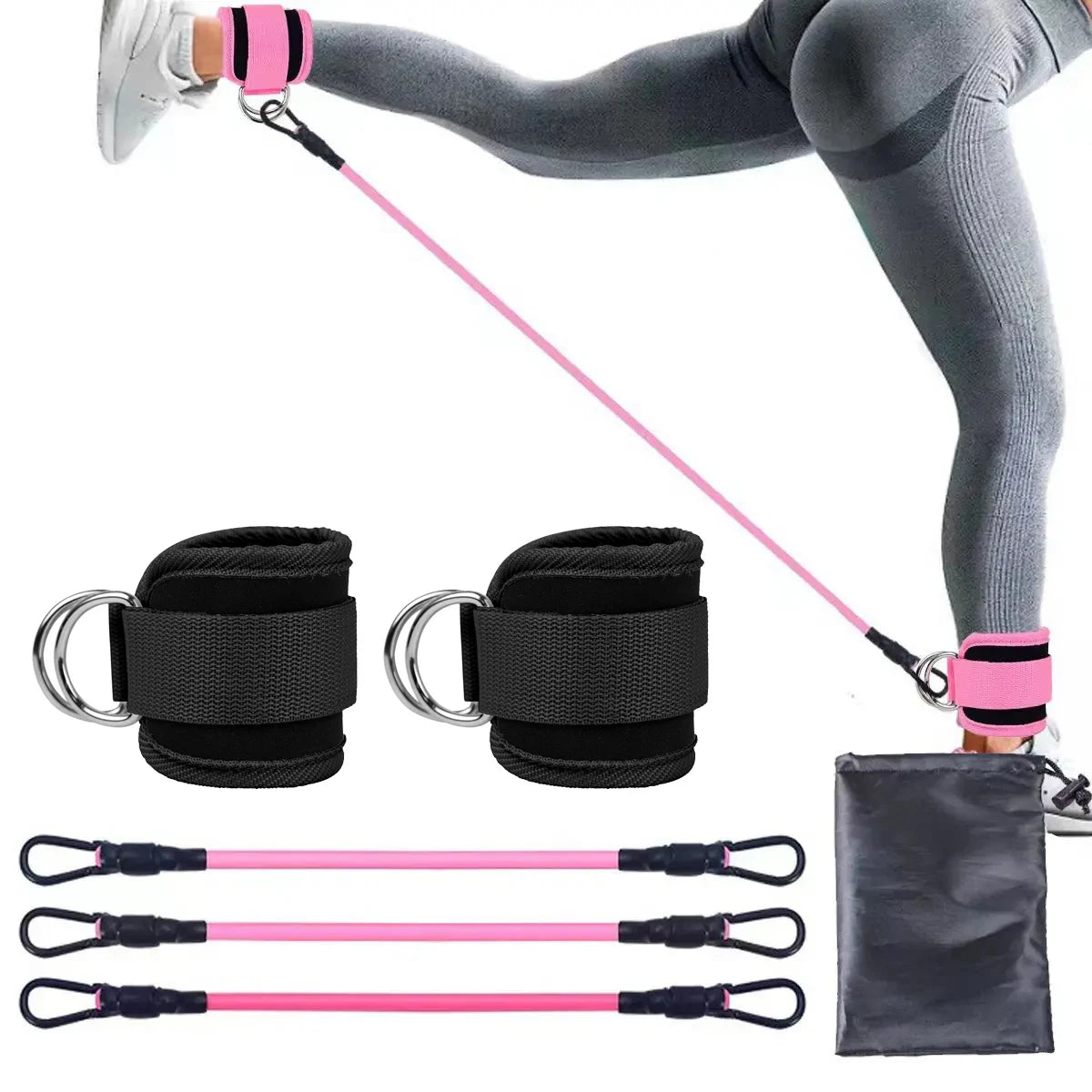 TPE Resistance Bands with Ankle Straps