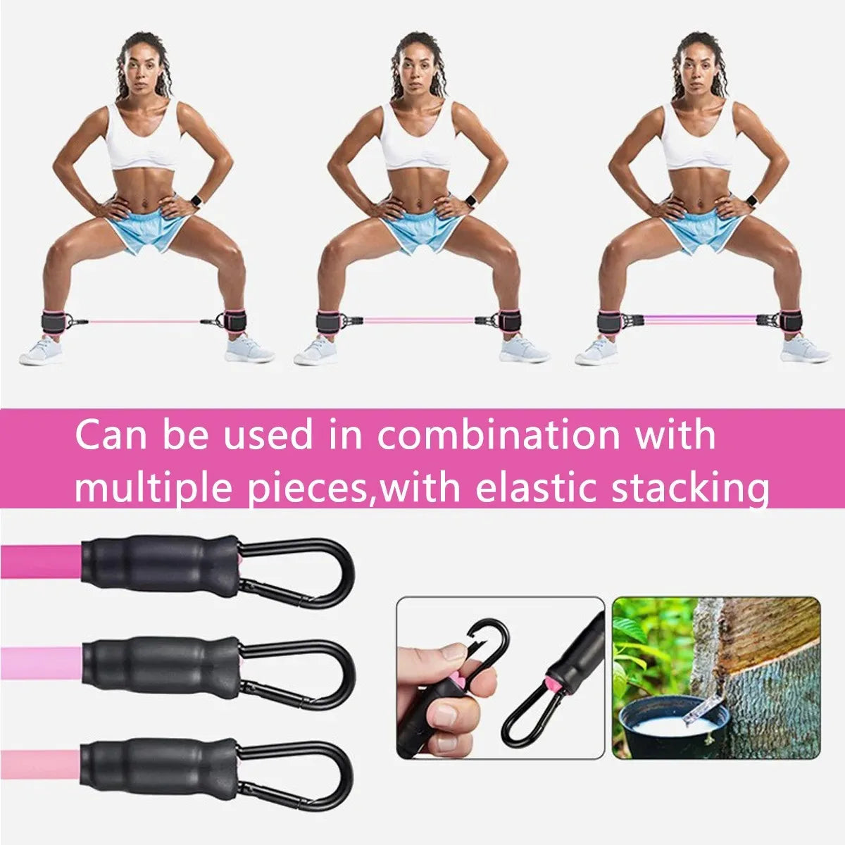 TPE Resistance Bands with Ankle Straps