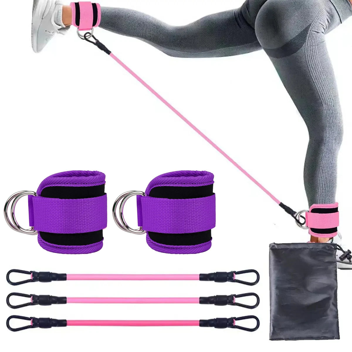 TPE Resistance Bands with Ankle Straps